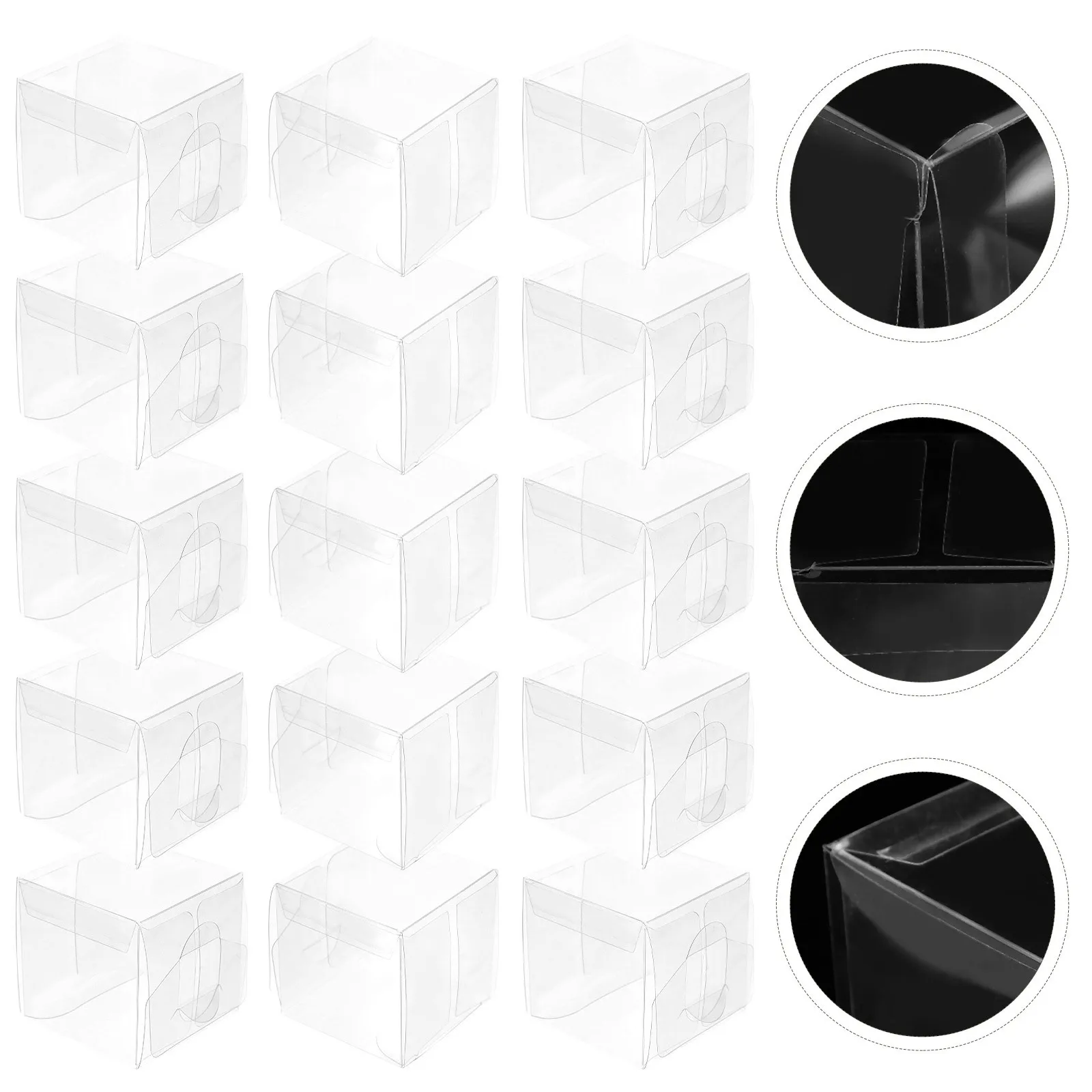 

25Pcs Clear Transparent Cube Candy Boxes Square Gift Boxes for Wedding Candy Storage Party Treat Packaging Gift Box