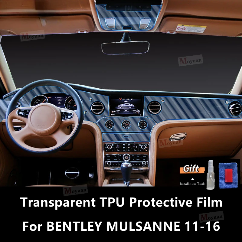 For BENTLEY MULSANNE 11-16 Screen TPU Transparent Protect Film Car Interior Sticker Gear Navigator Door Panel Car Accessories