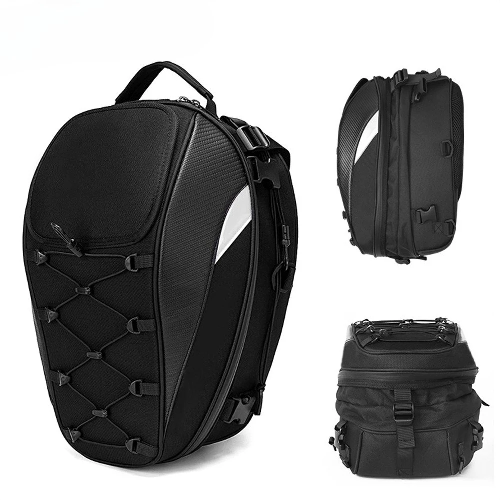 

Motorcycle Rear Seat Helmet Bag Travel Backpack Waterproof Rear Tail Bag Men's Rider Gear Large Capacity Riding Bag