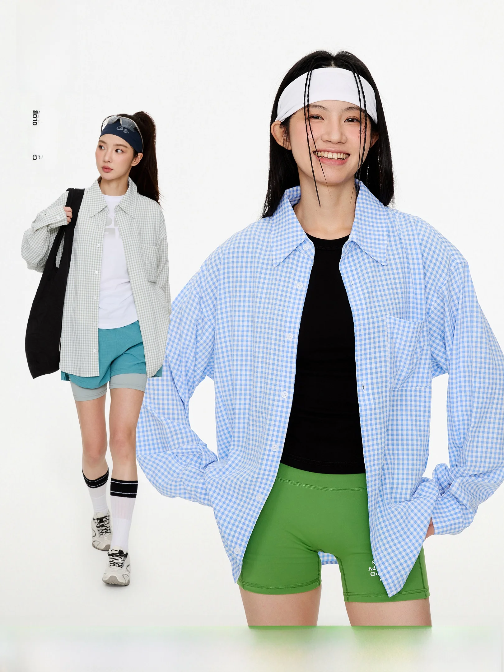 

Classic Plaid Loose Casual irt Women's Spring 2026 New Sle Couple Turn-down Collar Outerwear Breathable Polyester Blend