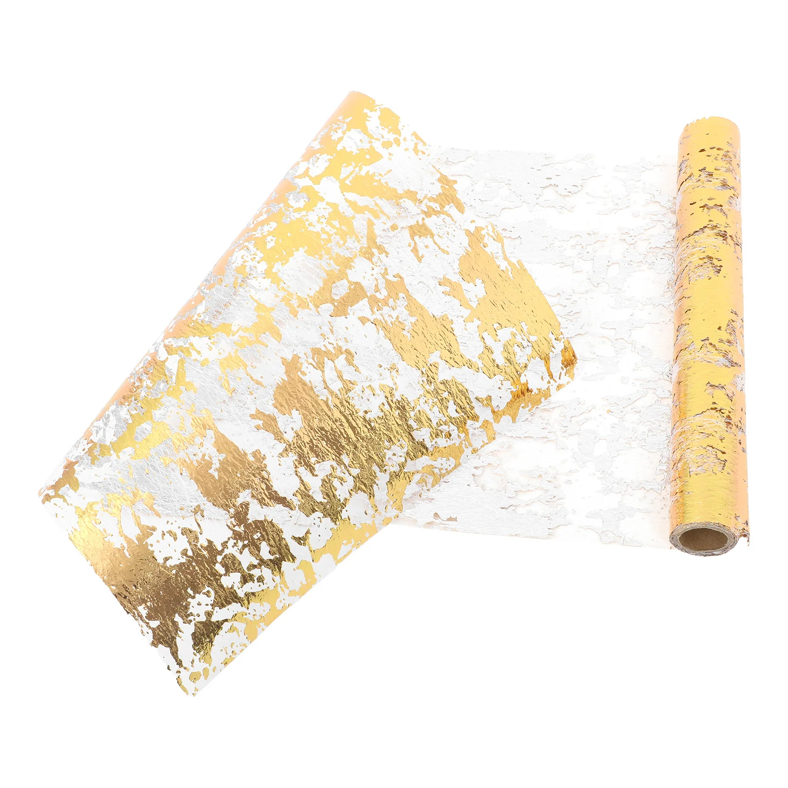 

Luxury Gold Foil Table Runner Polyester Mesh Shiny Decorative Cloth for Wedding Reception Holiday Party Banquet Table Decoration