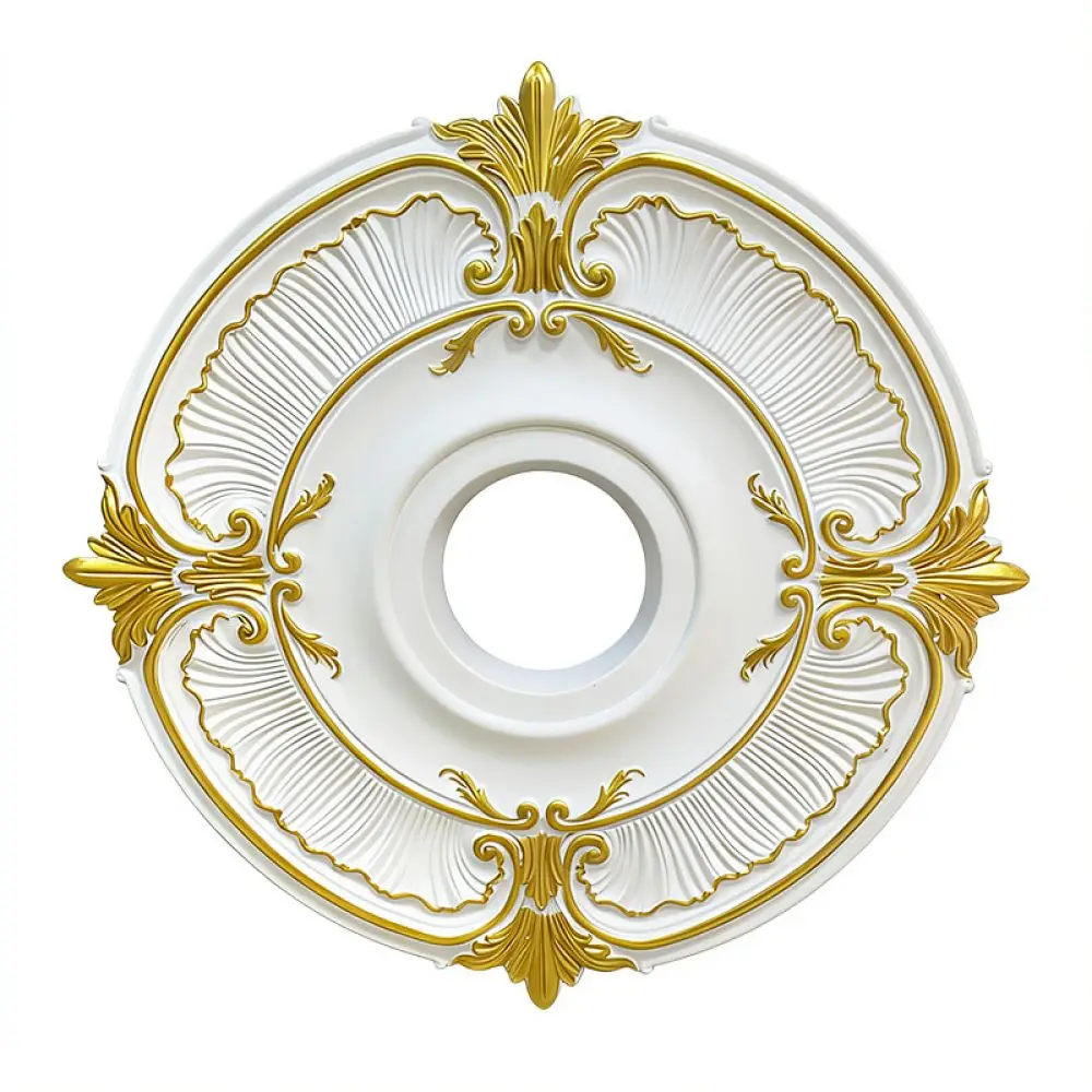 Ceiling Plate Medallion For Chandelier Lighting Round PU Painted Gold Cover Decor American Vintage Interior Accessory