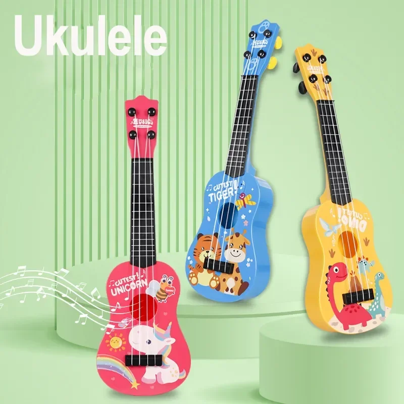 Children Ukulele Musical Toys Montessori Education Instruments 4 Strings Small Guitar  Music Toy Musician Learning Gift