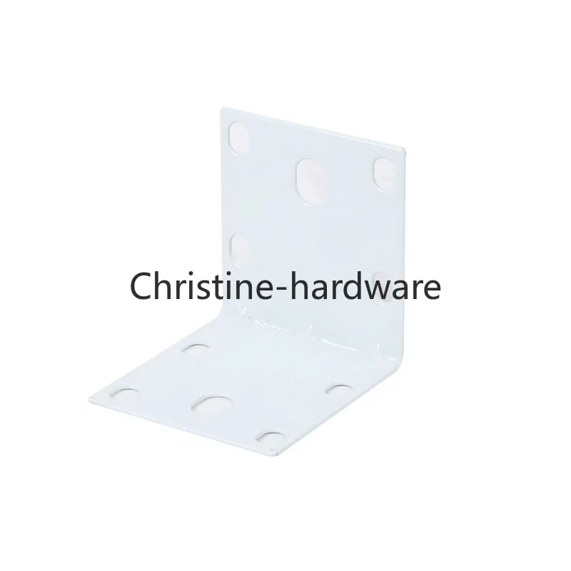 10Pcs White Angle Bar Steel Or Iron 90 Degree Right Corner Fixed Block Furniture Connector Hardware L-Shaped Bracket