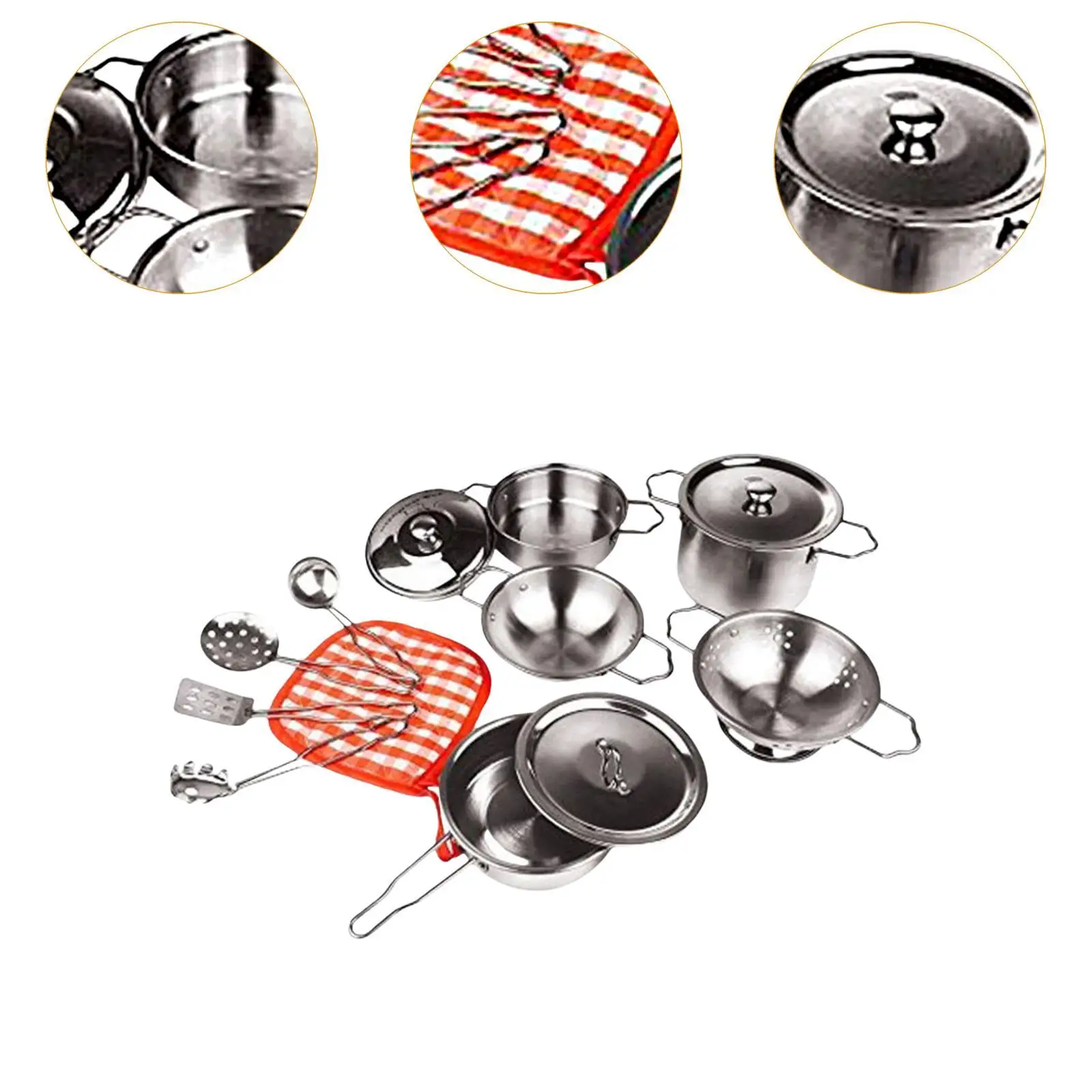 Ensemble de casseroles et poêles pour faire semblant de cuisiner, ustensiles de cuisine, 13 pièces