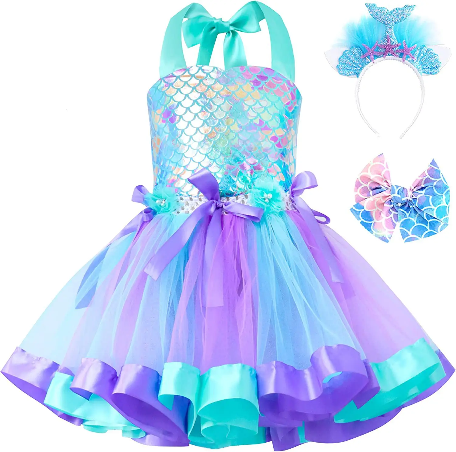 the same style as Mermaid Princess Cosplay Dreamy Mermaid dress Costume Halloween for Kid Scale mermaid