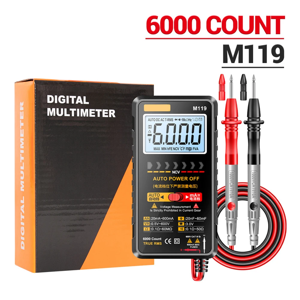 مقياس رقمي متعدد مدمج M119 مع 6000 عدد جهد عدم الاتصال وقياس متعدد الوظائف للإلكترونيات