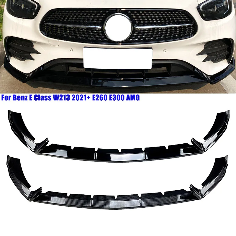 

Car Accessories Front Bumper Lip Spoiler Splitter Lower Grilles Trim Cover For Mercedes Benz E Class W213 E260 E300 AMG 2021+