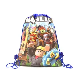 8/16/24/50PCS Roblox Blocks Drawstring Bag Game Bag Children's Purse Backpack Cartoon Roblox Game Cross Body Bag Boys Girls Toys