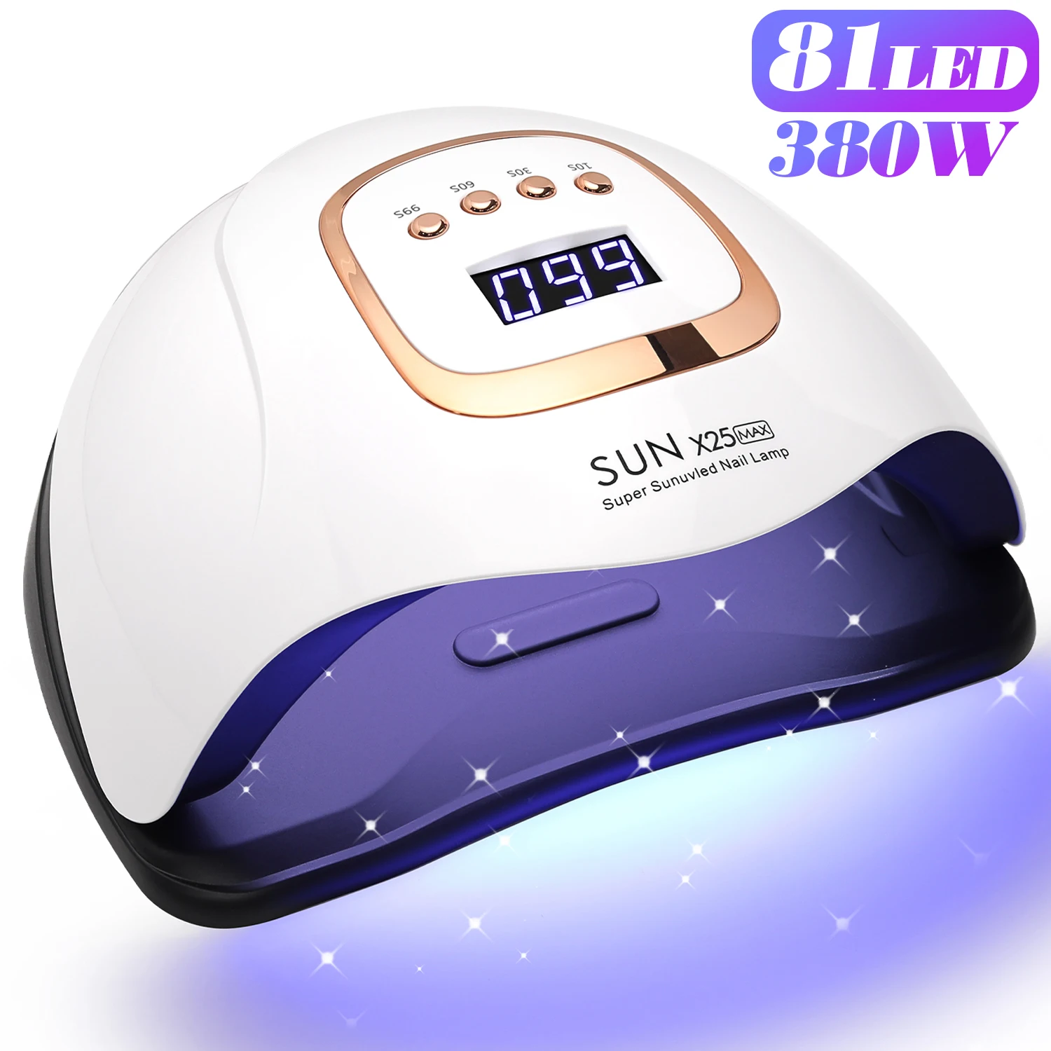 81 المصابيح الأشعة فوق البنفسجية LED مسمار مصباح مع الاستشعار التلقائي 4 إعدادات الموقت ل هلام البولندية المهنية 380 واط مسمار مجفف لصالون مانيكير