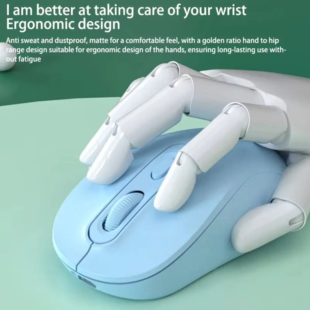 2.4GHz Macaron Wireless Mouse Noiseless 1600DPI Ergonomics Wireless Mouse Low Energy Consumption Portable