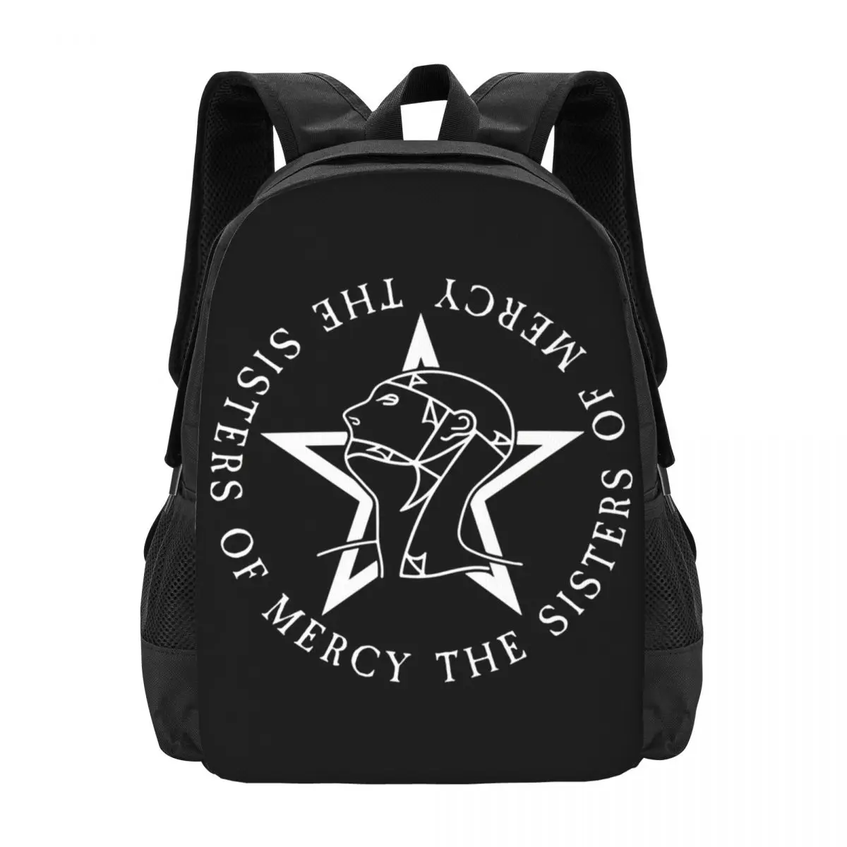 Round Text Logo - Goth - The Sisters Of Mercy Backpack Daypack Boys Girls BookBag School Bag Shoulder Bags for Men Women