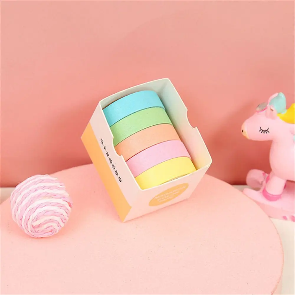 5 Rolls/box Cute Washi Tape Set Exquisite Masking Tape Decorative Masking Tape Student Stationery Office School Supplies