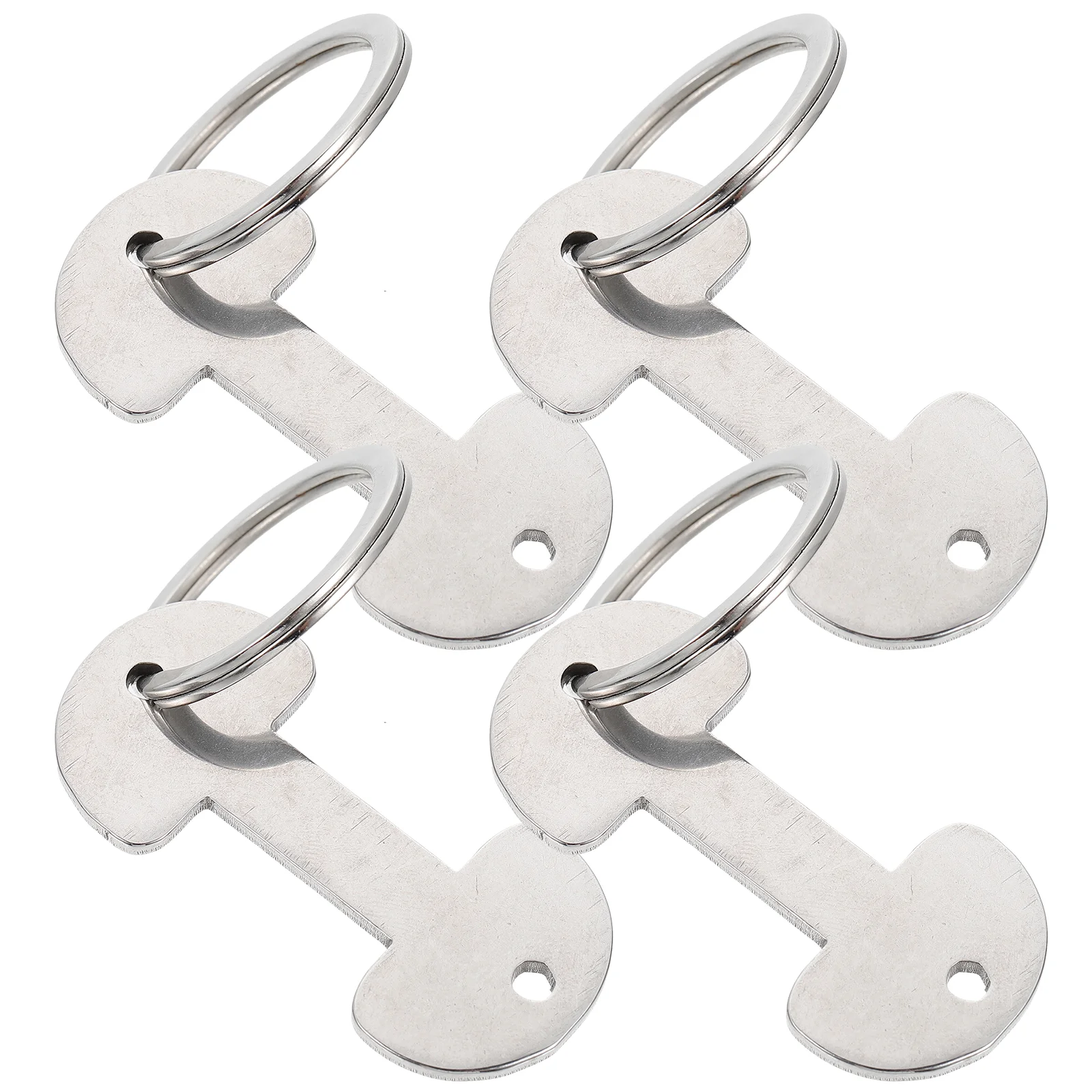 

4 Pcs Cart Token Trolley Tokens Key Buckle Front Loading Shopping Trolleys Pendant Zinc Alloy Metal Remover