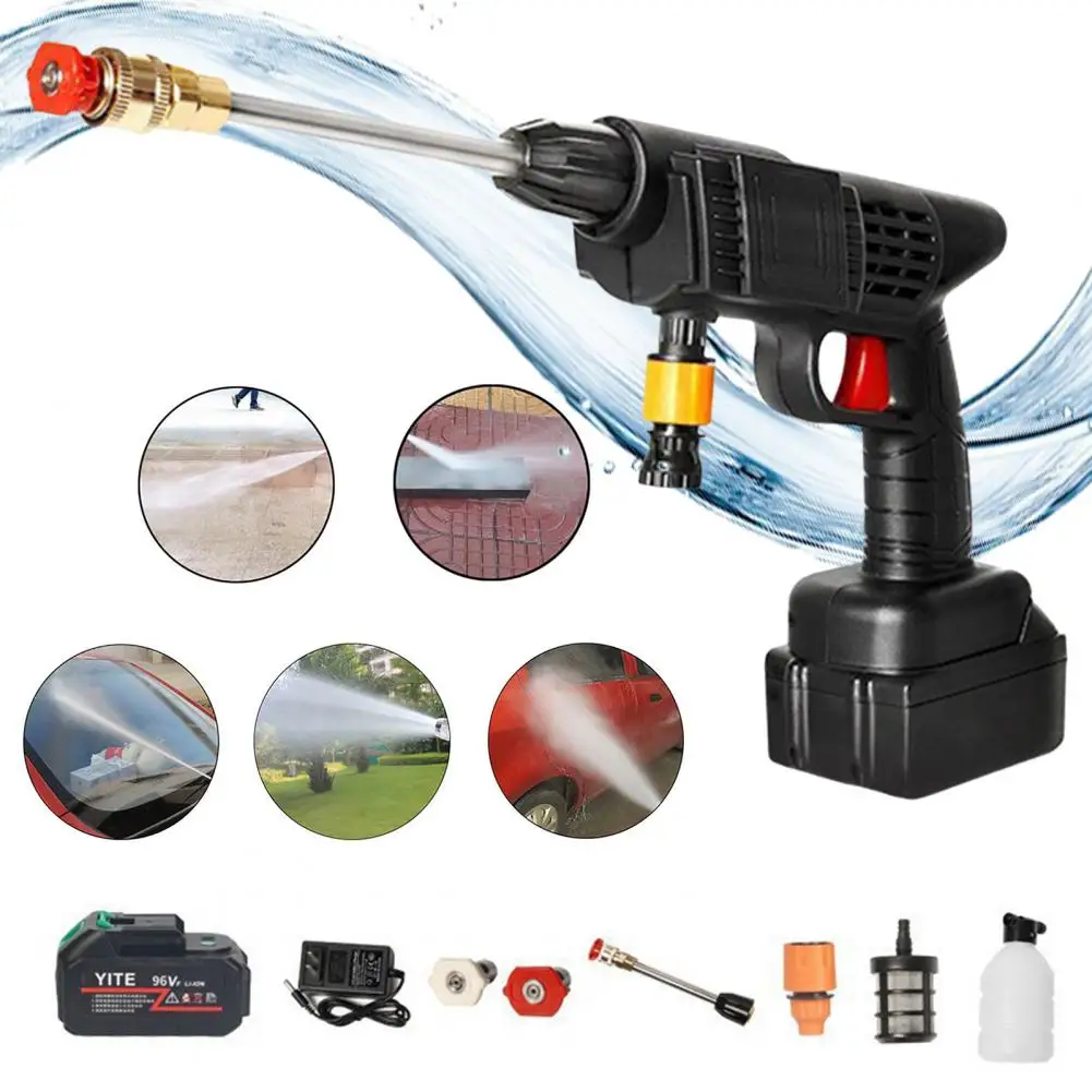 Car Wash Gun Cordless Pressure Washer Electric Car Washing Machine Rechargeable 300W High Power Cleaner Handheld Pressure Washer