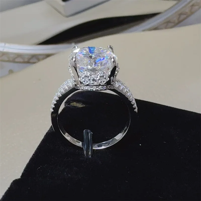 5 Carat D Color VVS1 Moissanite Rings for Women s925 Silver Moissanita Gemstone Finger Ring Fine Jewelry Pass Diamond Test GRA