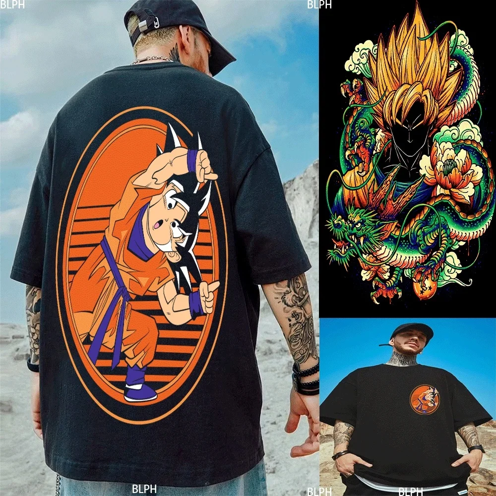 Dragon Ball Z: Camisetas para padres e hijos inspiradas en Burst Limit, diseño naranja elegante con estampado de personajes de anime, perfectas para la familia