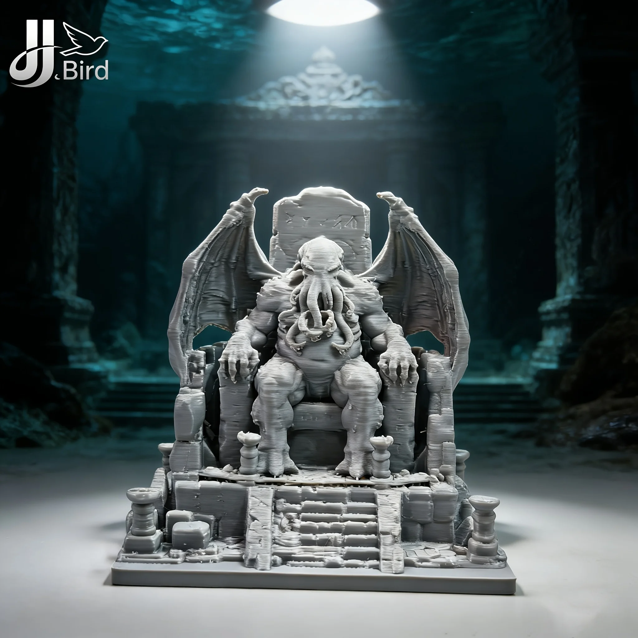 Ornamento Modelo Trono de Cthulhu de 1 Peça, Boneco Colecionável, Decoração para Estante e Mesa, Estátua Estilo Lovecraft, Decoração de Ambiente Sombrio, Ornamento Criativo de Nicho, Presente Exclusivo para Colecionadores, Perfeito para Montagem de Cenári