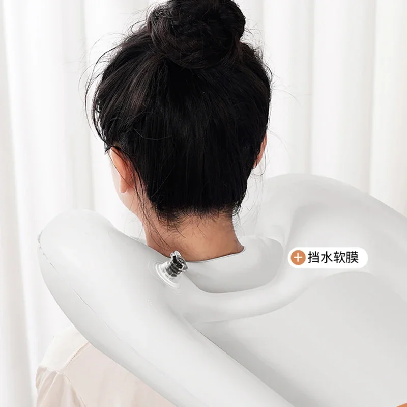 Shampoo Basin for Bedridden Patients, Flat-laying Barber Chair, Home Inflatable Bed Shampoo Tool