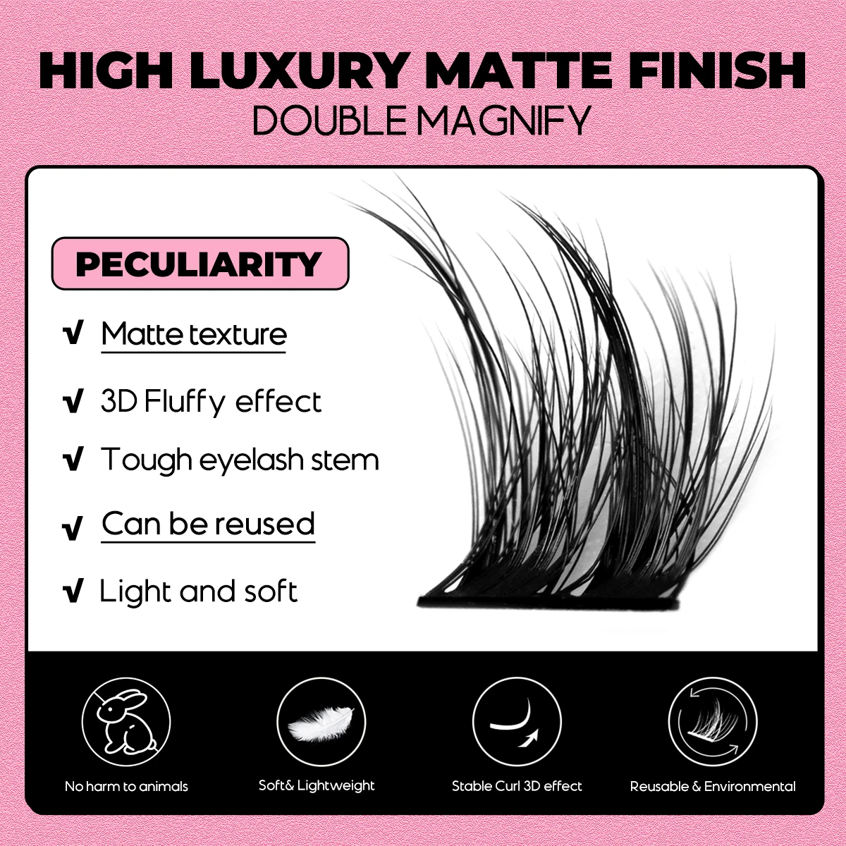 Lasvirey Ciglia a grappolo fai-da-te Estensione ciglia individuali Vassoio misto Volume naturale Ciglia finte visone Manga Lash Cluster Trucco