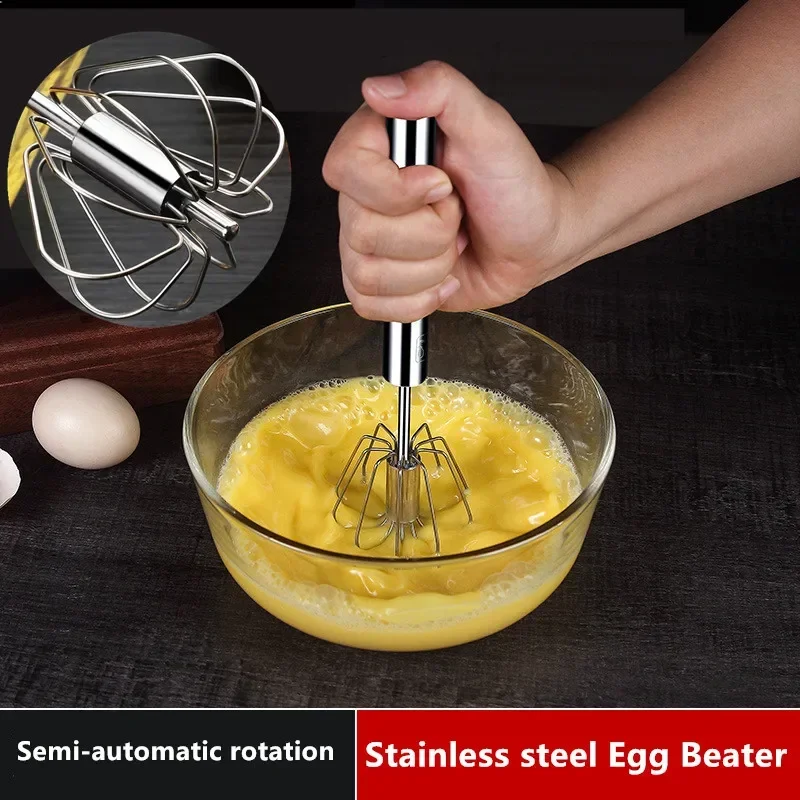 Semi Automatic Mixer Egg Beater Stainless Steel Manual Mixer Cream Mixer Kitchen Utensils Baking Cake Automatic Mixer Egg tools