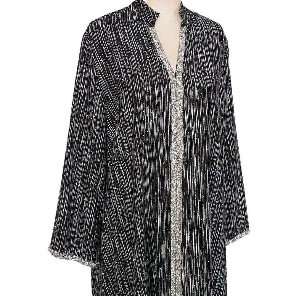 Robe roupas fábrica muçulmano robe feminino saia longa novo conjunto de diamante vestido de manga longa vestido feminino