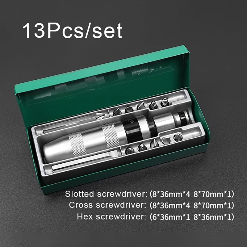 Imagem -02 - Cordless Impact Screwdriver Grupo Cromo Vanádio Aço Chave de Fenda Elétrica Household Driver Pcs Pcs 13 Pcs Set