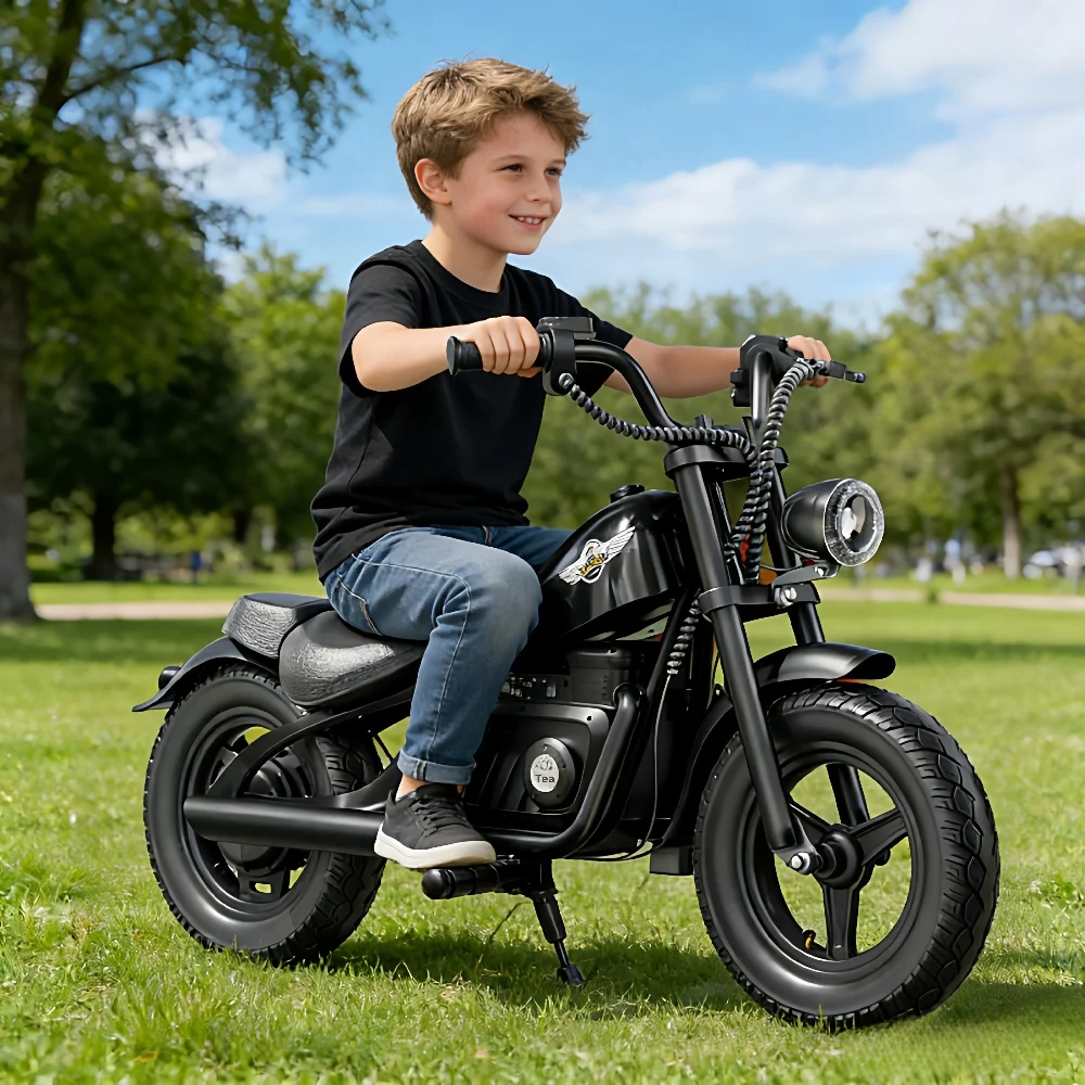 

3-Speed Harley Style Kids Electric Motorcycle, 24V Ride-On Motorbike with Rechargeable Battery for Toddlers & Adults