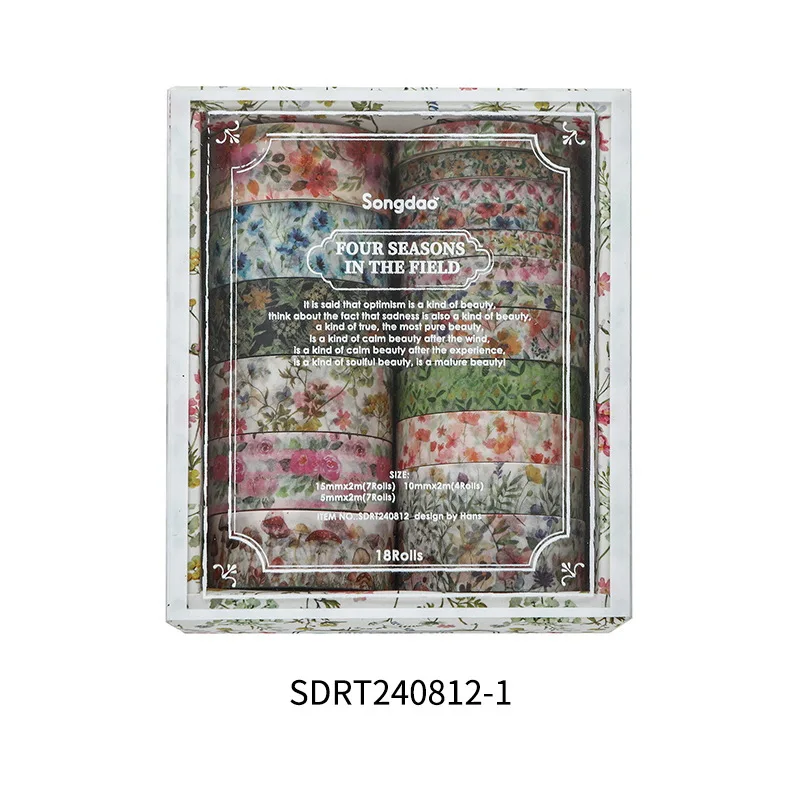 18 Rolls Verpakt Romantisch Bloemen Handboek Tape Schattig DIY Frisse Decoratie Washi Tape Studenten Cadeau Tape Album Tape