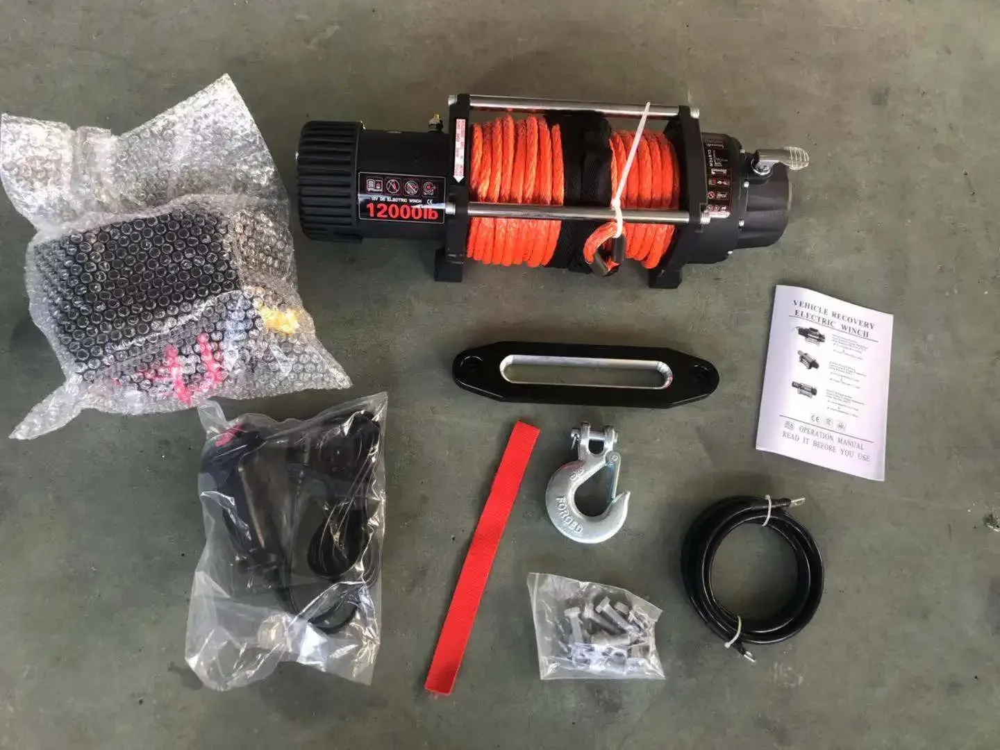 Steel and synthetic rope 3500lbs to 17000LBS 4x4 winch  with CE certificated electric car winch