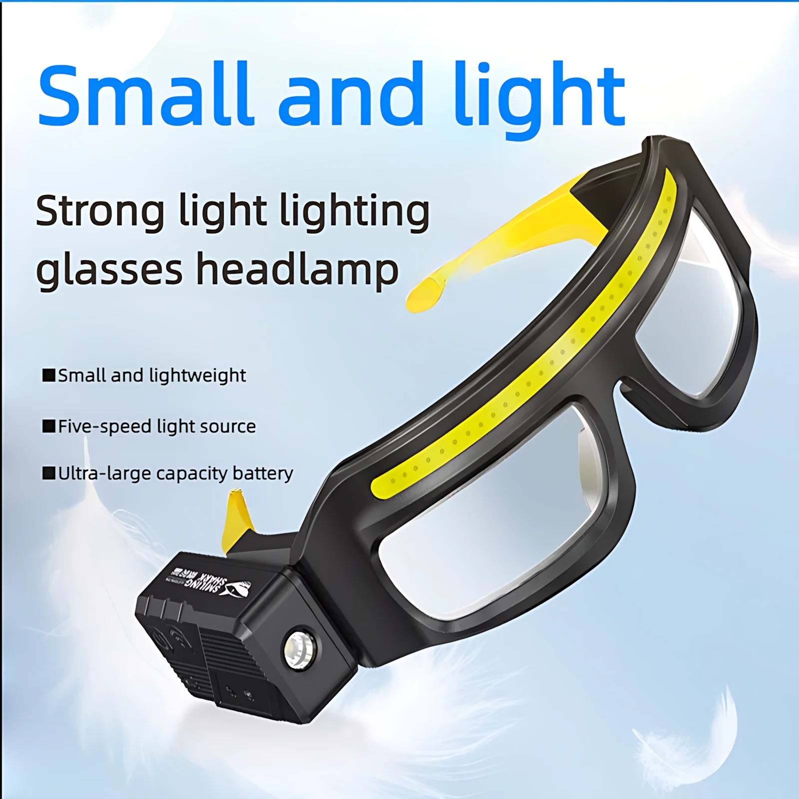 Hands-Free Headlamp 99g Ultra Light, Wave Sensor Control, 5 Modes w/Strobe, 90° Rotatable, USB-C Rechargeable for Cycling Fishing Repair