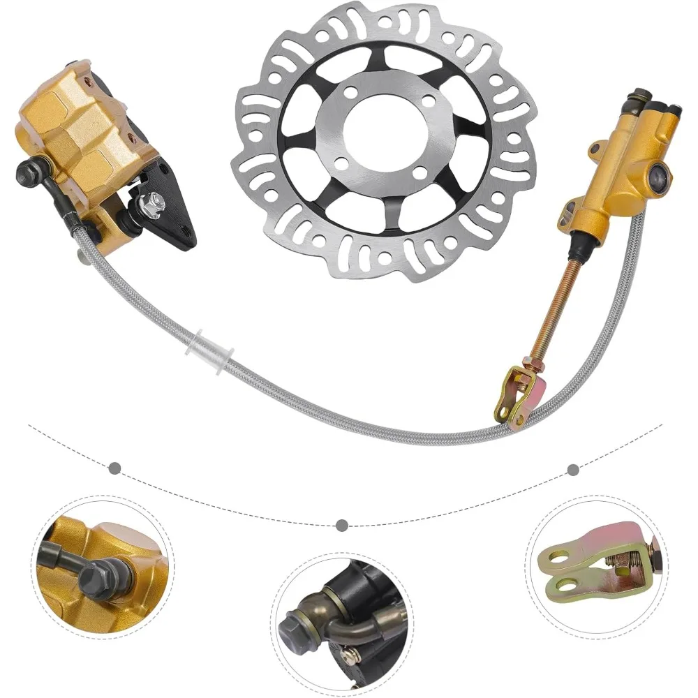 Hinteres Radbremsen-Set, Viertakt-Hydraulik-Scheibenbremsen-Set mit Hydraulikzylinder und Bremsscheibe für Cross-Motorräder, 55×10×3,5 cm – Detail 2