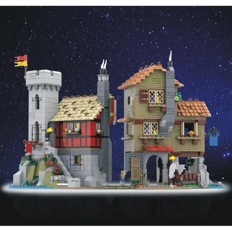 4727 قطعة MOC القرون الوسطى مدينة ساحة أيقونات نموذج اللبنات البناء تجميع هدية الكريسماس لتقوم بها بنفسك لعبة فكرة الإبداعية للأطفال #3