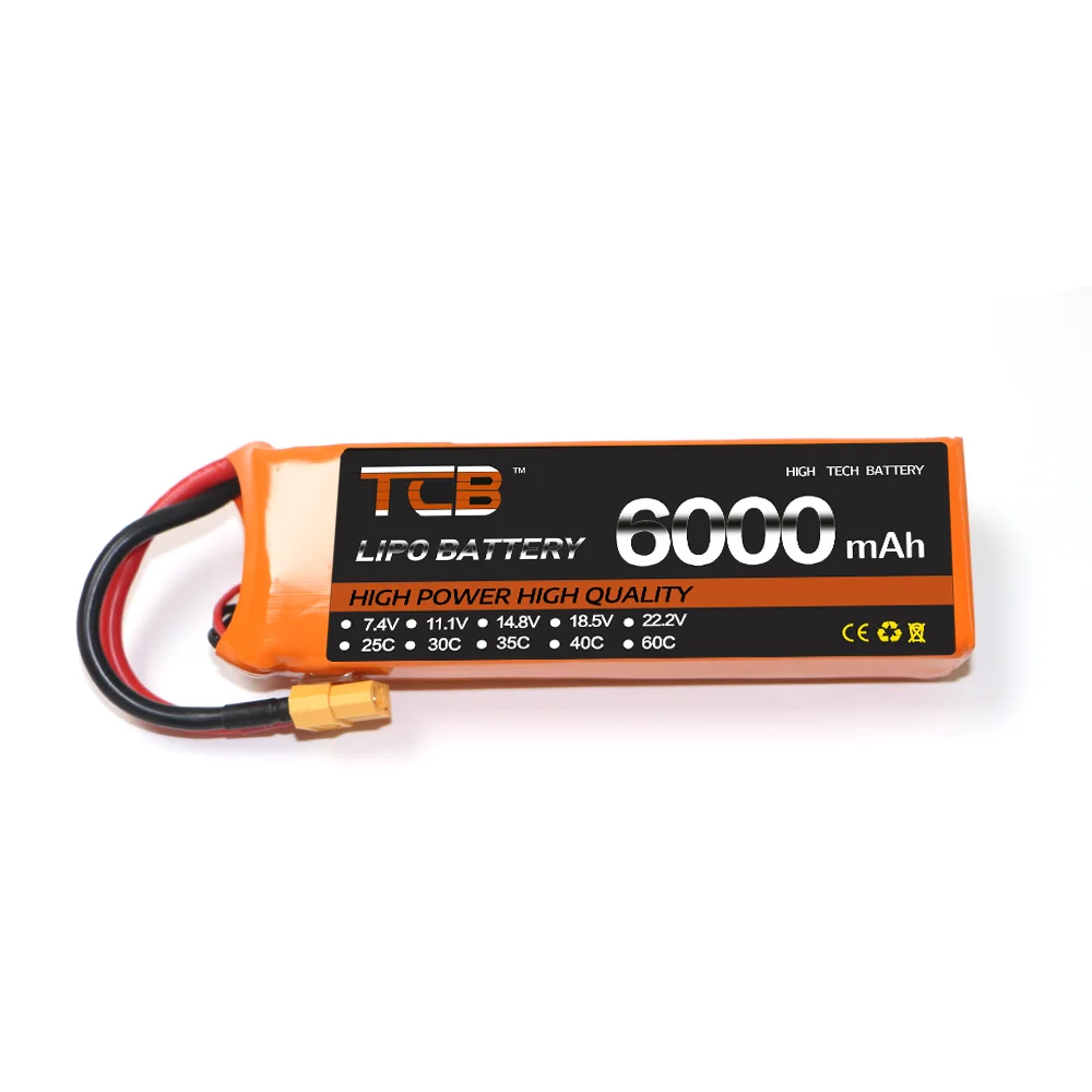 NEW TCB 3S RC LiPo Battery 11.1V 6000mAh 25C 35C 60C For RC Airplane Helicopter Quadrotor Car Boat Drone RC Li-Po Batteries