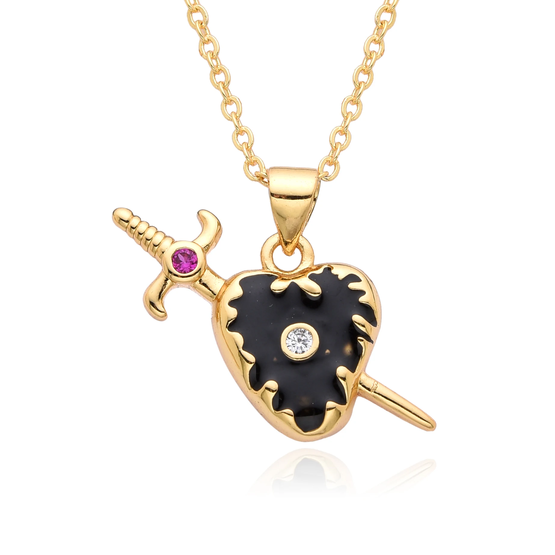Fashion Original Gold Color Heart Pendants for Women Oil Drip Irregular Heart Choker Charms Clavicle Necklaces Jewelry Wholesale