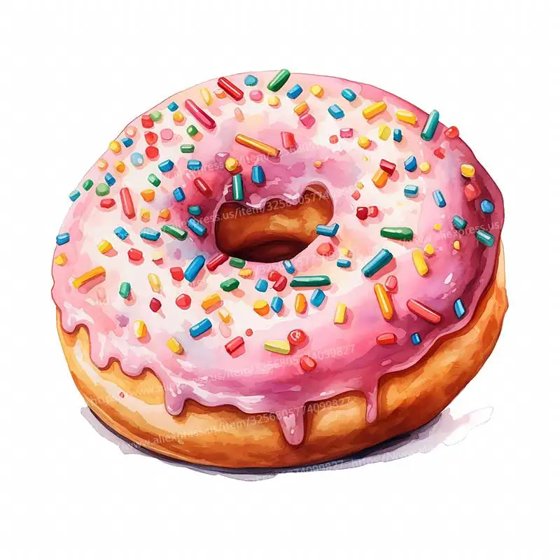 Pink Donut  Wall Stickers Kitchen Decoration Dining Room Living Room Cabinet Refrigerator Home Decoration Decal S1022