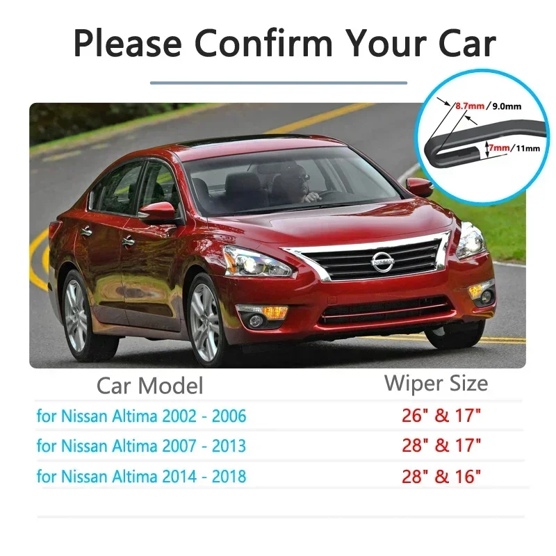 Voor Nissan Altima 2002 ~ 2018 Ruitenwisser Auto-Accessoires Stickers Ruitenwissers 2003 2006 2007 2008 2013 2014 2015 2016 2017