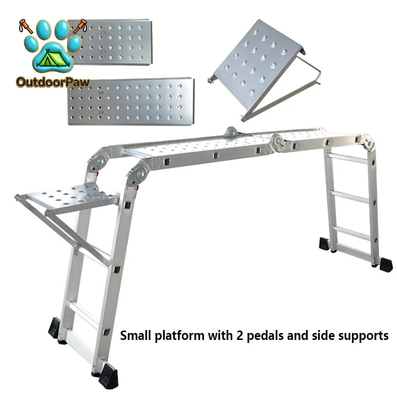 Aluminum alloy multi-purpose hinge four-fold ladder herringbone joint hou ladder telescopic straight ladder folding