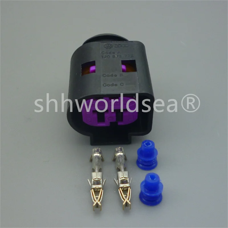 Shhworldsea 2 Pin 1J0973772 1J0 973 772 car Female Waterproof Engine Speaker Housing Auto Sensor Plug For VW Magotan Sagitar CC