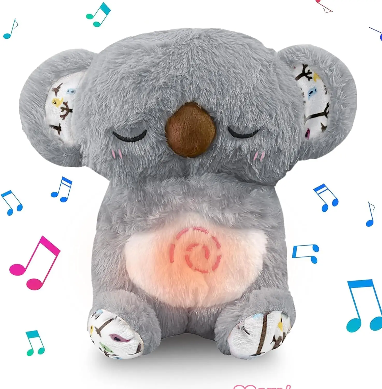 Capybara Elephant Plush Doll Toy for Babies Soothing Sleeping Companion with Music And Light Soft Sensory Stuffed Animal