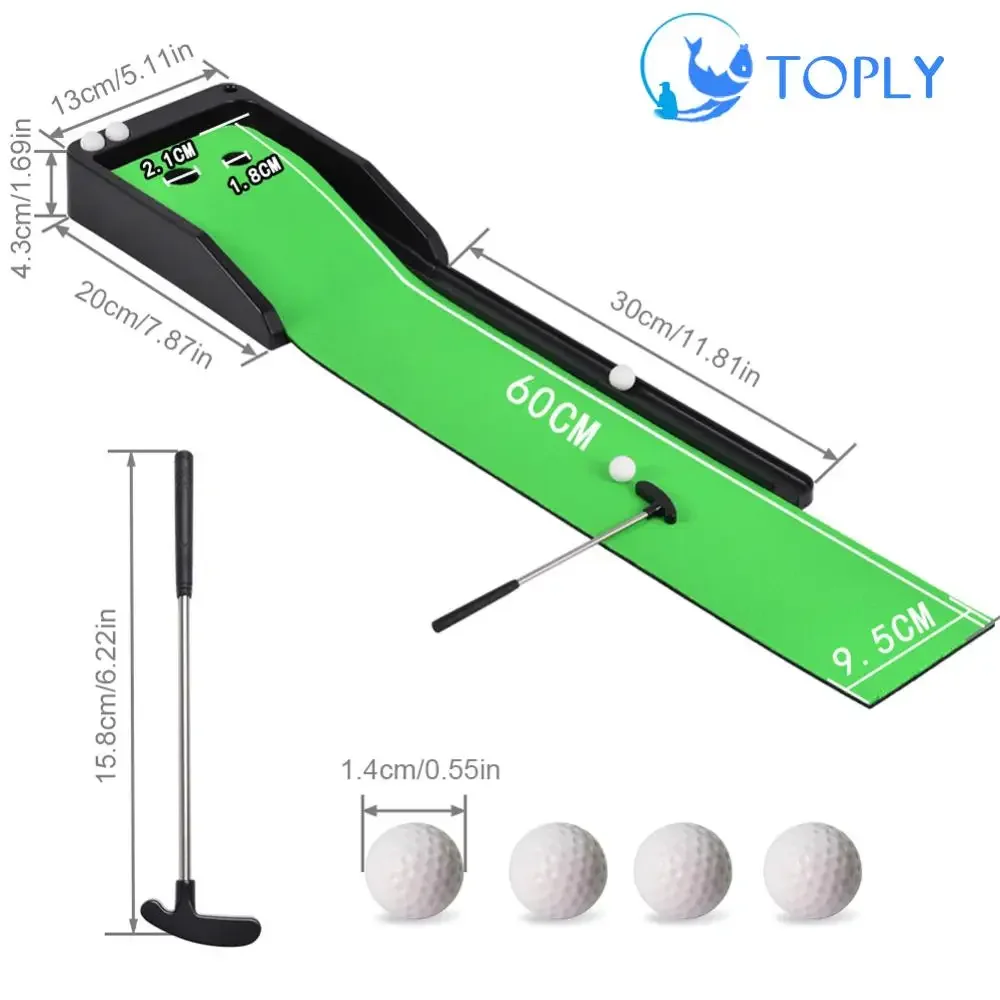 Putting Green Indoor Set Golf Putting Training Mat Wrinkle-Resistant Golf Desktop Putting Practice Set for Men Gift Home Office