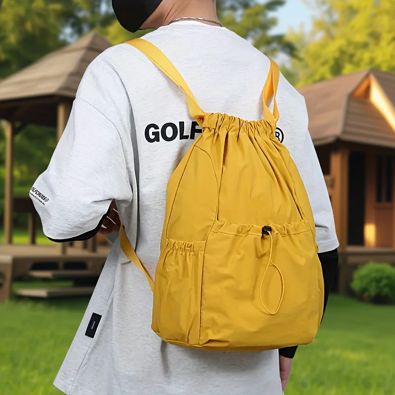 Drawstring Gym Backpack Sports Fitness Bag for Men Women, Beach Swim Festival Outing, 4 Colors