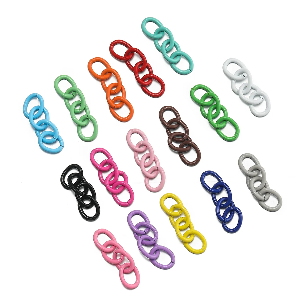 7*27mm 30pcs Colourful Extension Chain Tail Chains for Jewelry Making Handmade DIY Bracelet Necklace Anklet Components