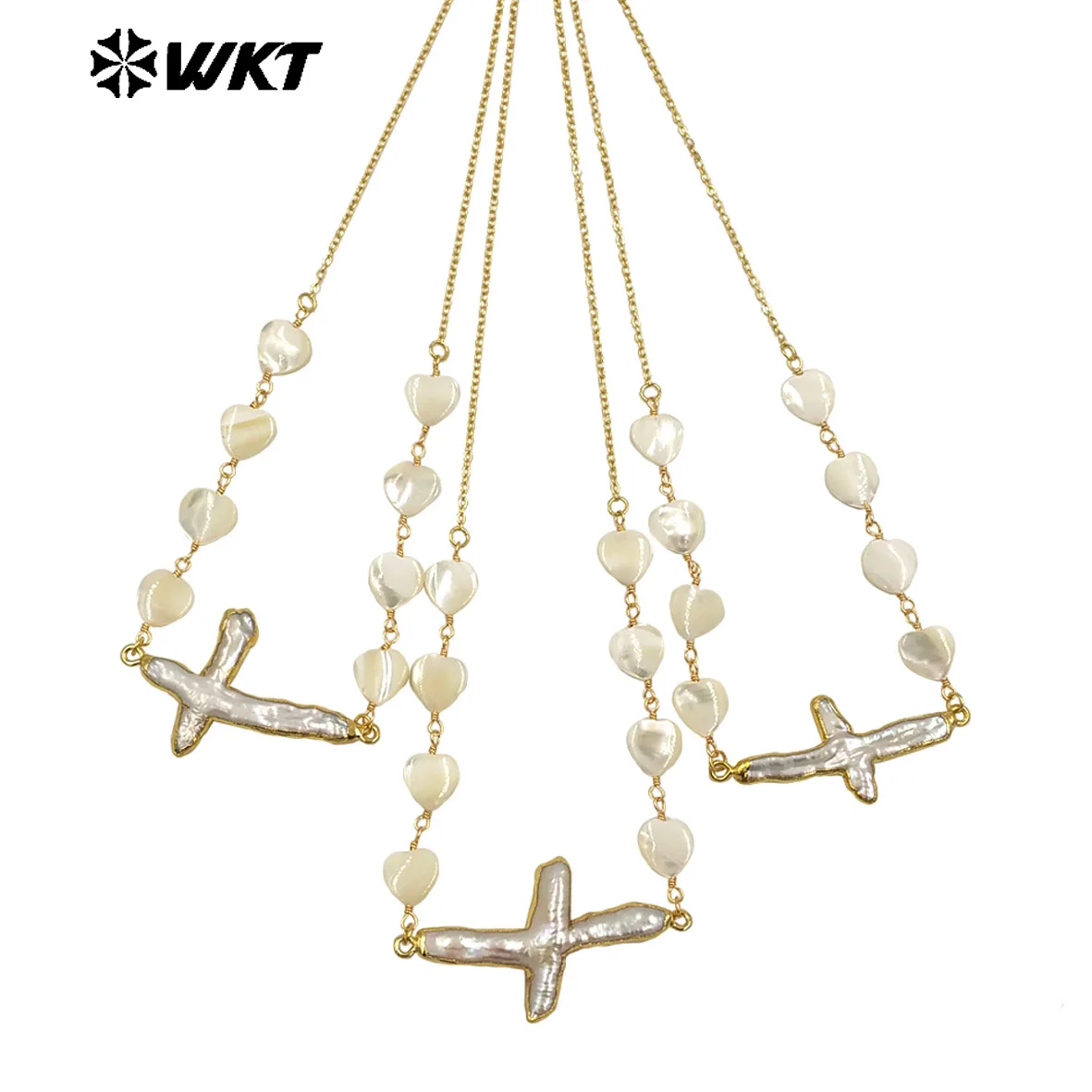 

WT-JN301 Newst Design Versatile Fashion Pearl Shell Necklace With 18k Gold Plated For Girls Jewelry Decoration