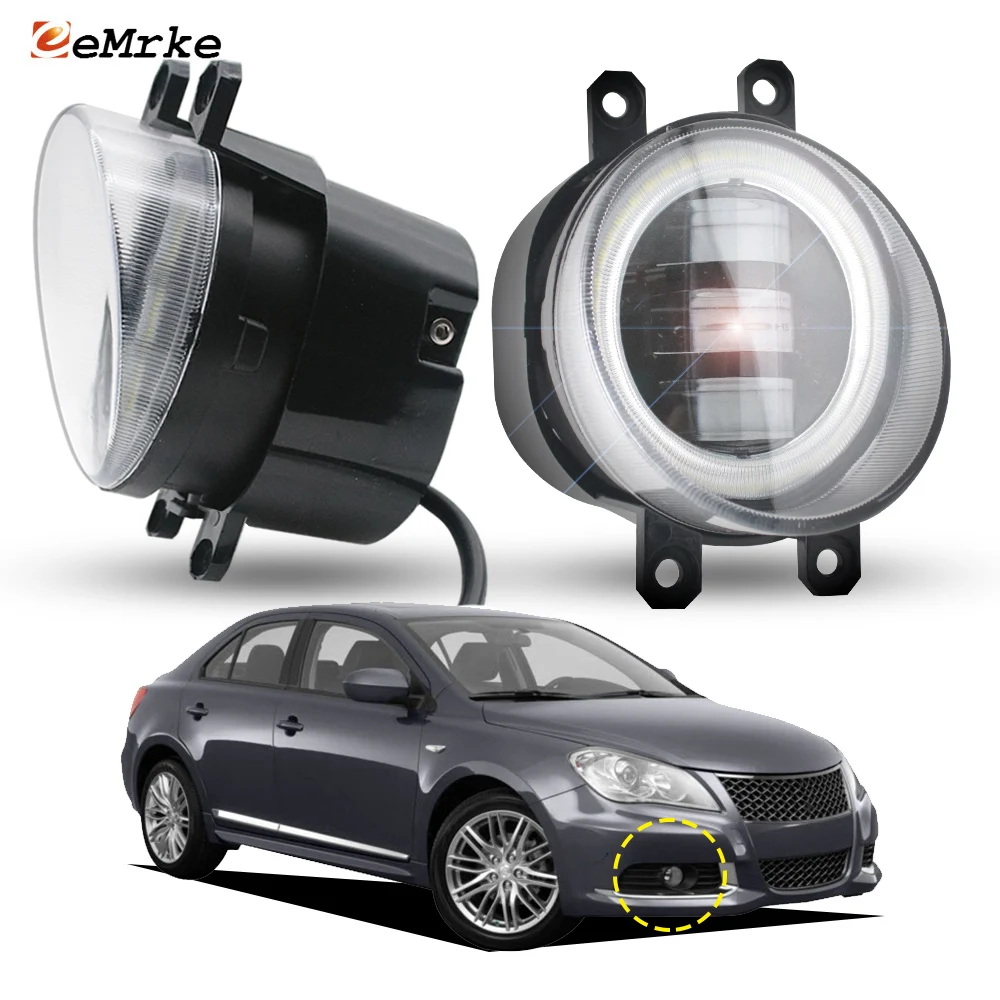 

Пара светодиодных линз противотуманных фар для Suzuki Kizashi FR 2010-2020 Angel Eye DRL PTF дневного света ближнего света опционально 30 Вт 40 Вт 50 Вт