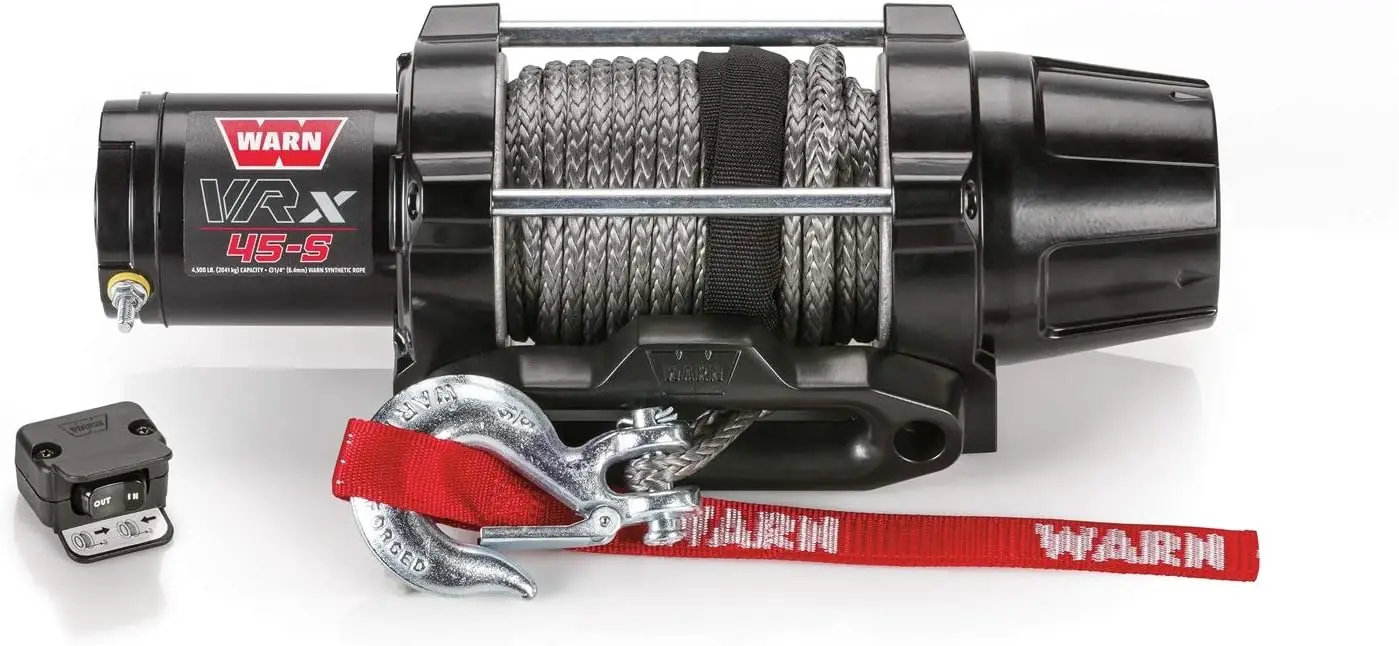 Warn 101040 Vrx 45-S Powersports Winch With Handlebar Mounted Switch And Synthetic Rope: 1/4