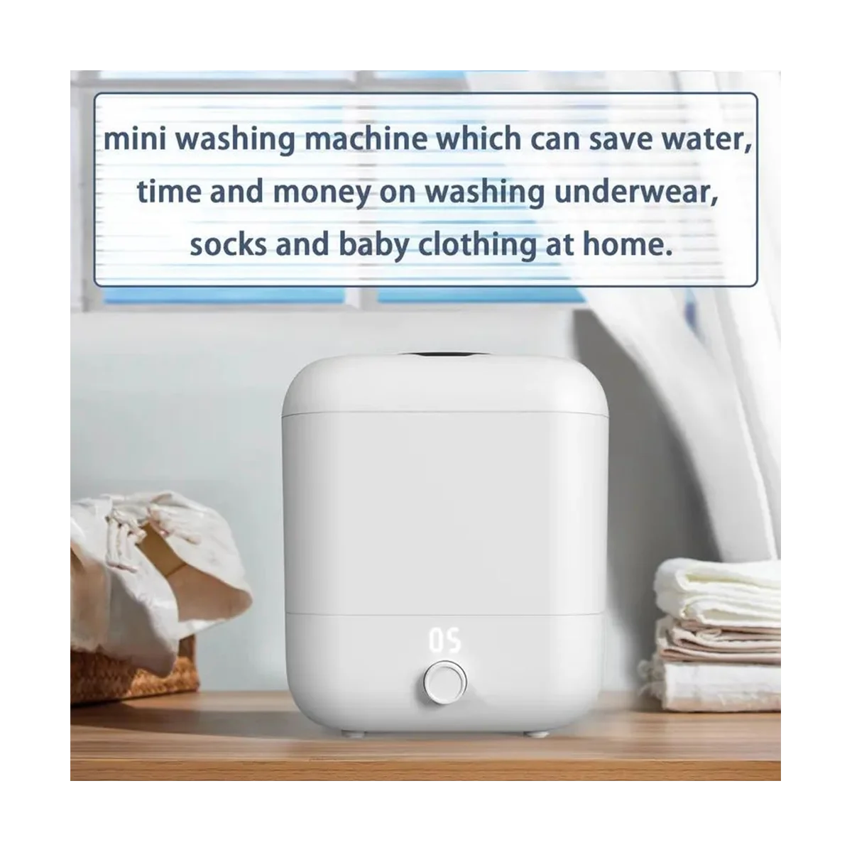 غسالة صغيرة قابلة للشحن 5L 5/10/20 دقيقة وقت الغسيل غسالة محمولة للجوارب الملابس الداخلية حمالات الصدر