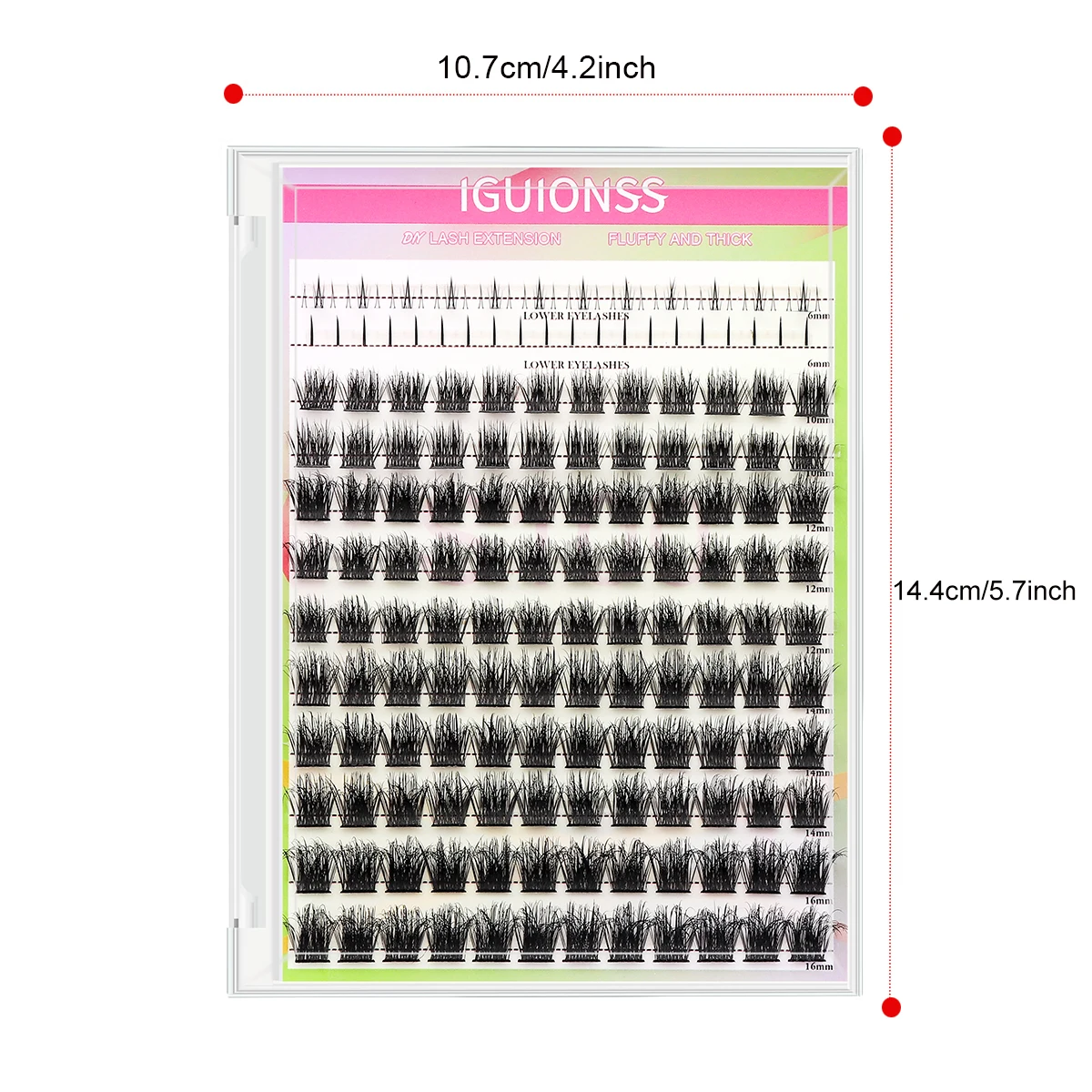 IGUIONS single cluster eyelashes 152pcs DIY lower eyelashes+K50 extended slender cluster eyelashes 6-16mm individually extended