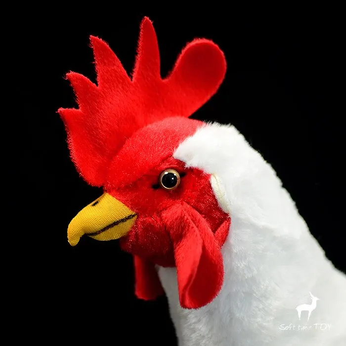 Cute realistic white rooster Knickknack,nicknack,Small ornaments and miniature models