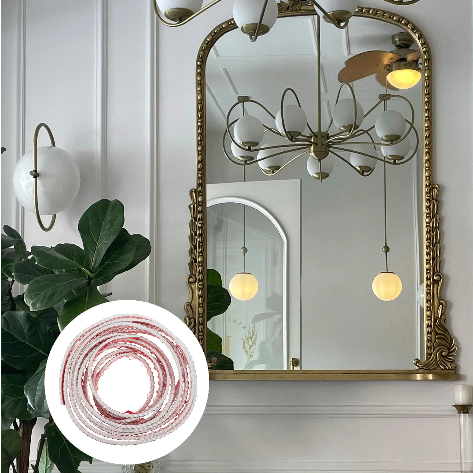 

Self Adhesive Mirror Border Trim Caulk Strip Flexible Corner Molding Trim Peel Stick Wall Edge Suitable for Kitchen Sink Toilet